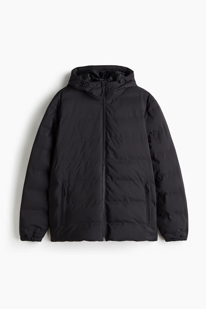 Black Hooded Puffer Jacket – Insulated Winter Jacket